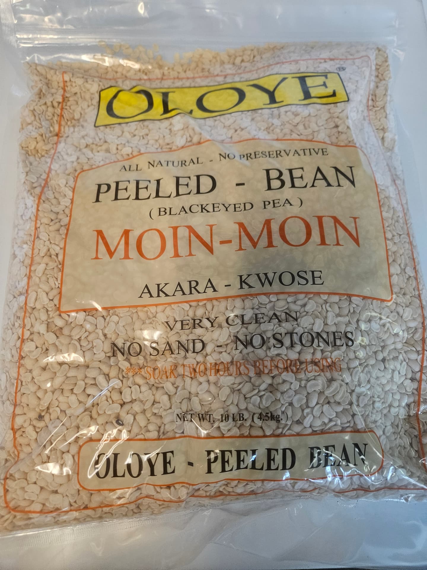 Oloye Peeled Bean Bulk Bag 10 lb (4.5 kg)