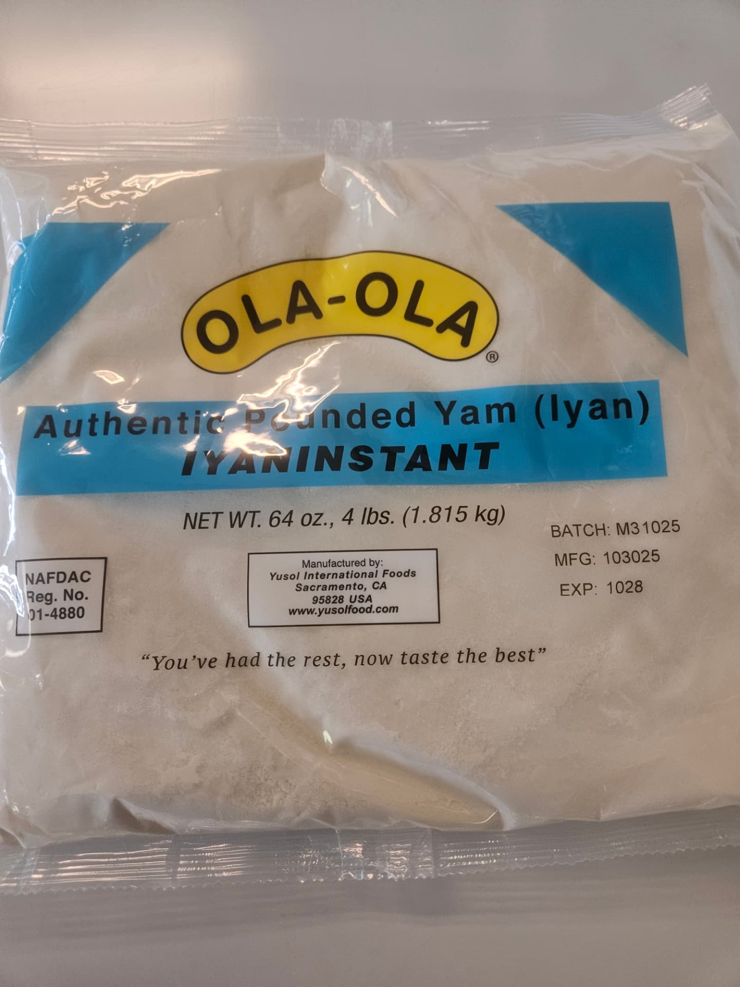 Ola-Ola Authentic Pounded Yam (Iyan Instant) 64 oz (4 lb)