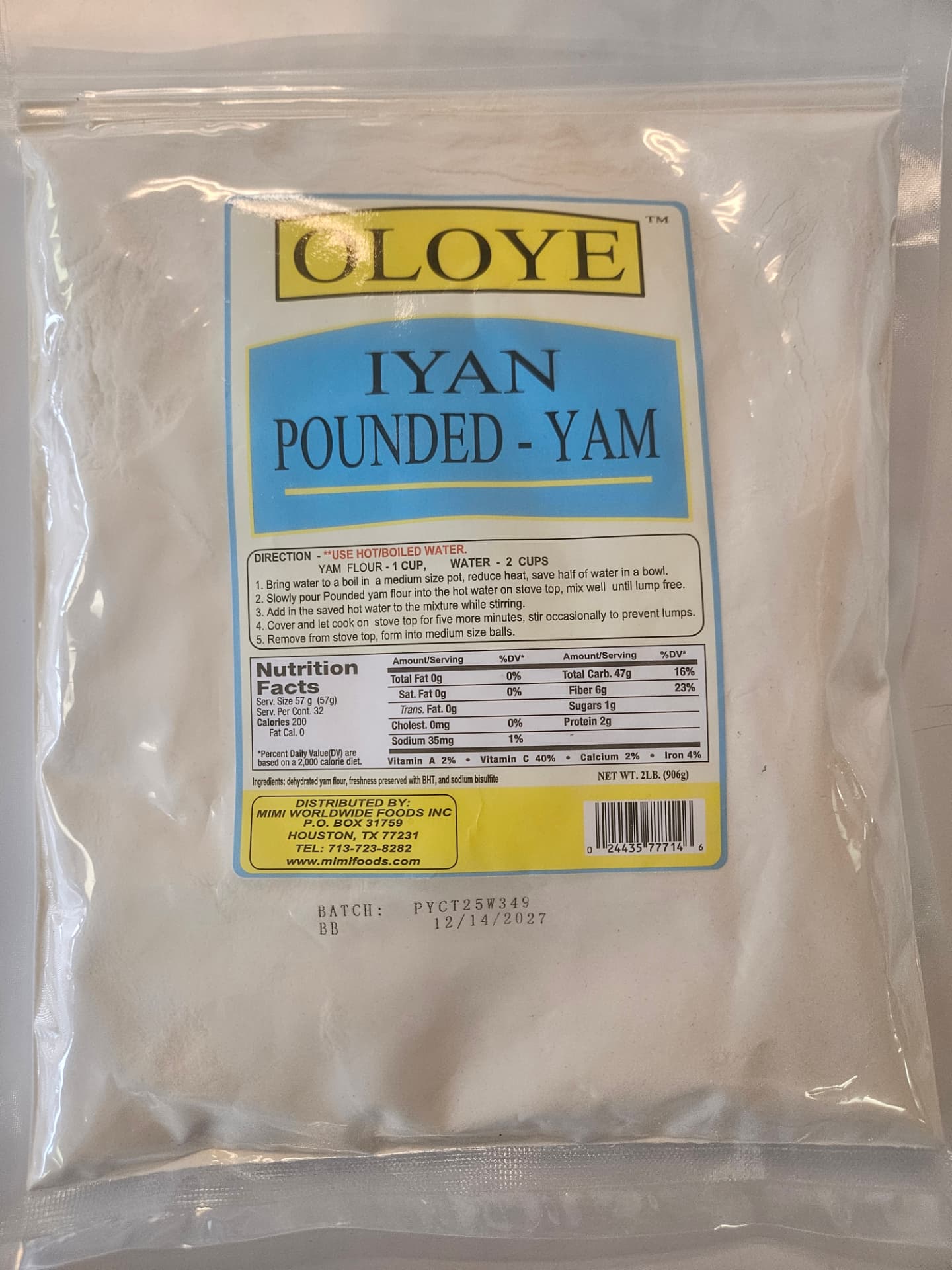Oloye Iyan Pounded Yam 2 lb