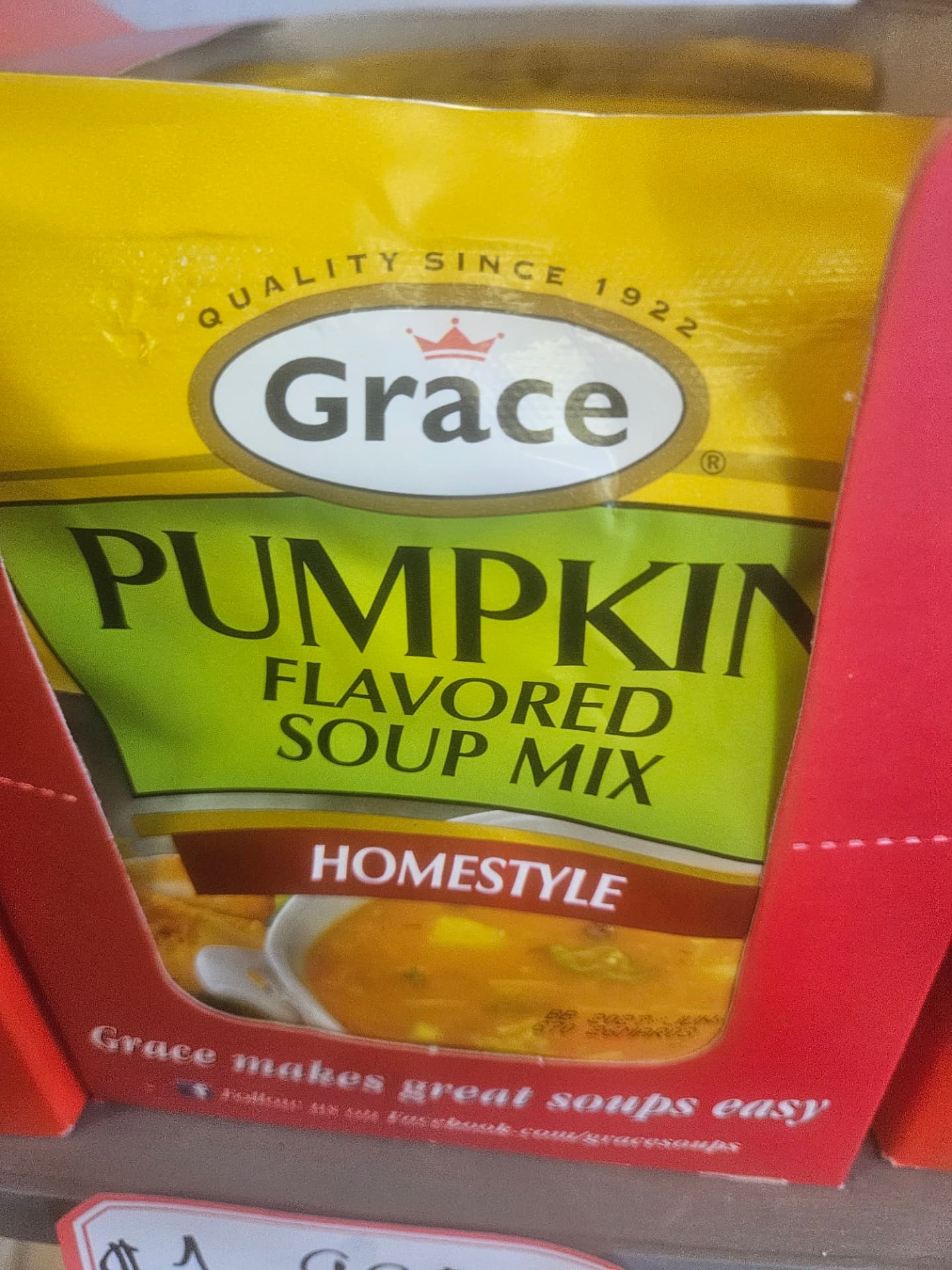 Grace Pumpkin Flavored Soup Mix Homestyle 1.6 oz