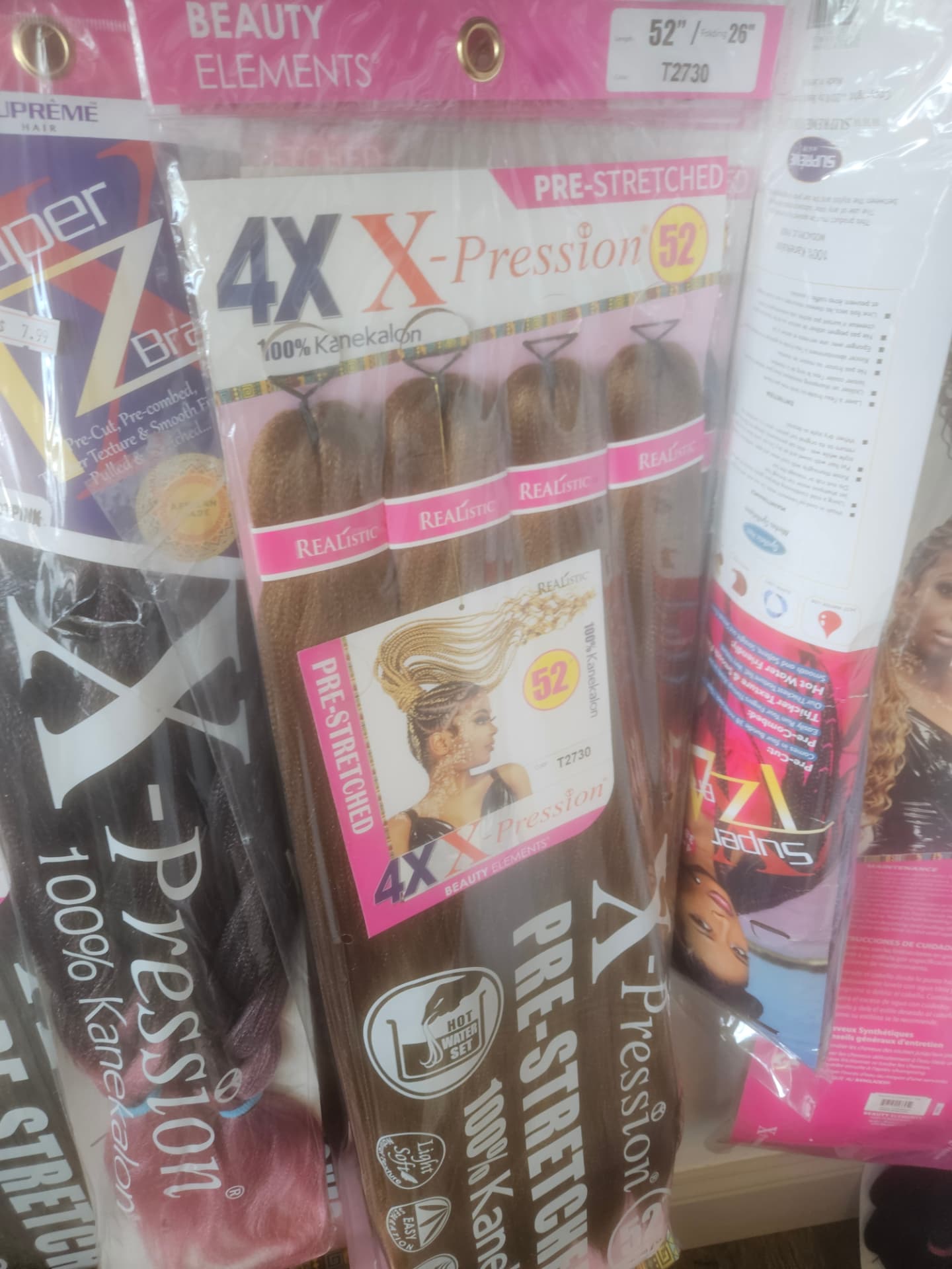 4X X-Pression Pre-Stretched Braiding Hair Color T2730 52 in