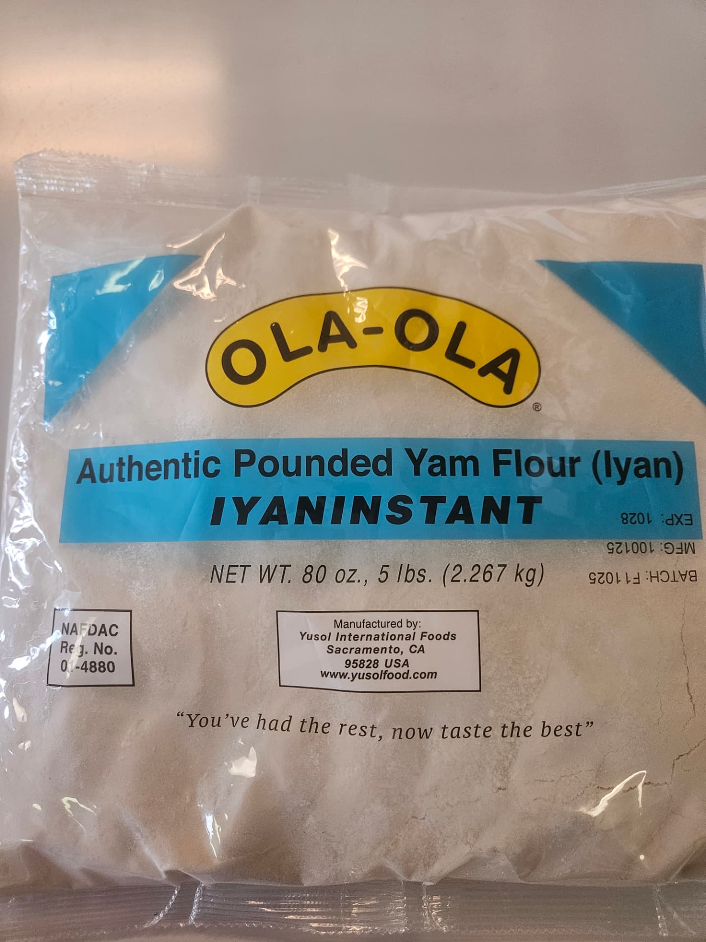 Ola-Ola Authentic Pounded Yam Flour (Iyan Instant) 80 oz (5 lb)