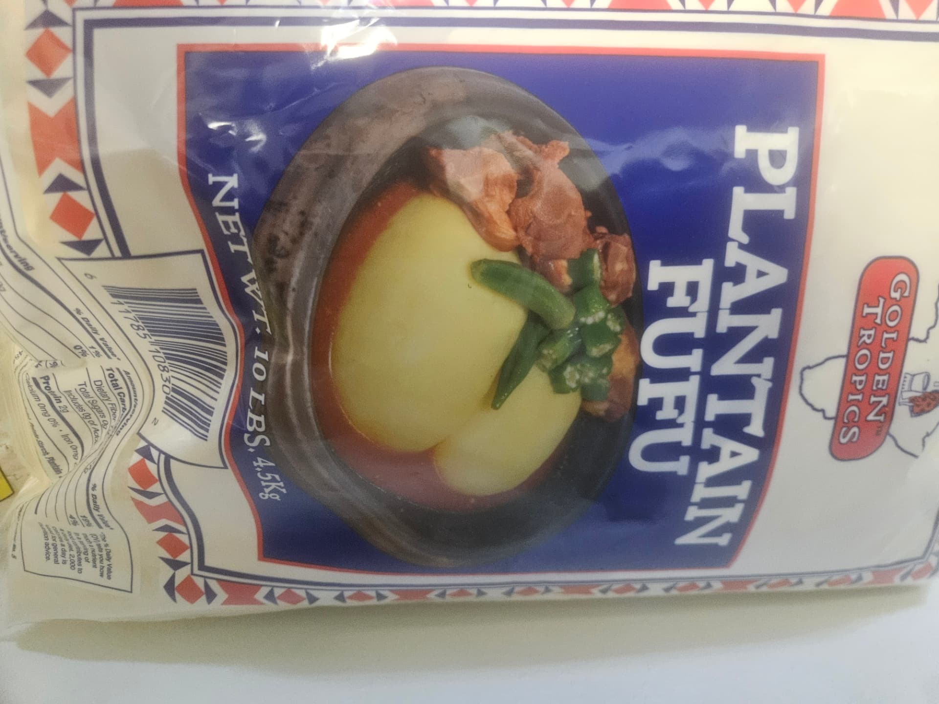 Golden Tropics Plantain Fufu Bulk Bag 10 lb (4.5 kg)
