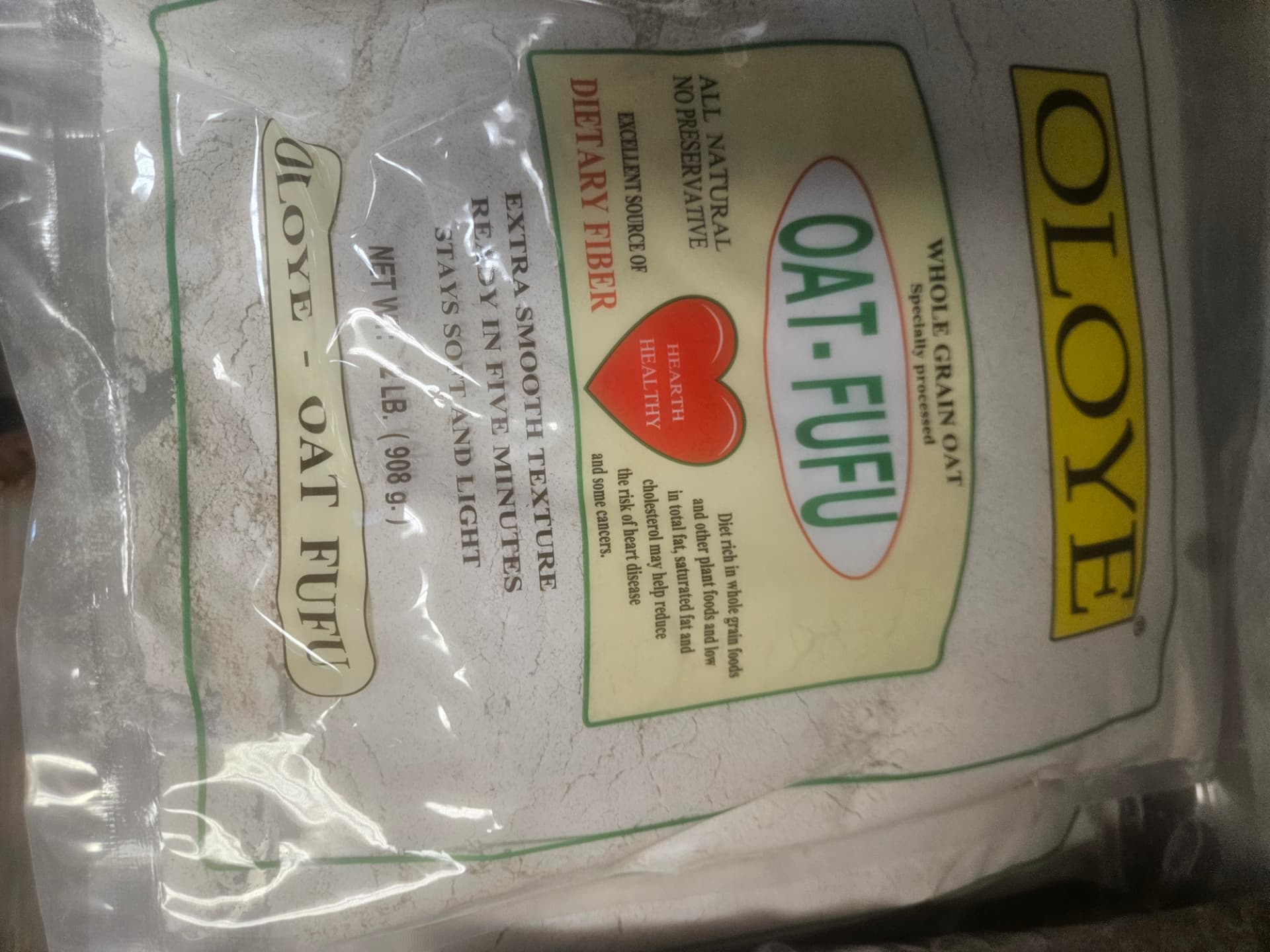 Oloye Oat Fufu Whole Grain Oat 2 lb (908 g)