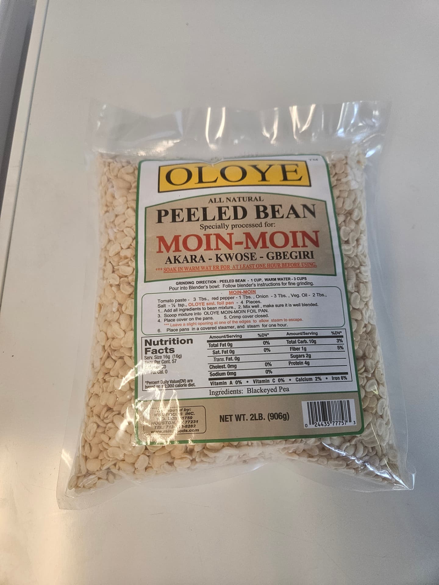 Oloye Peeled Bean for Moin-Moin 2 lb (906 g)