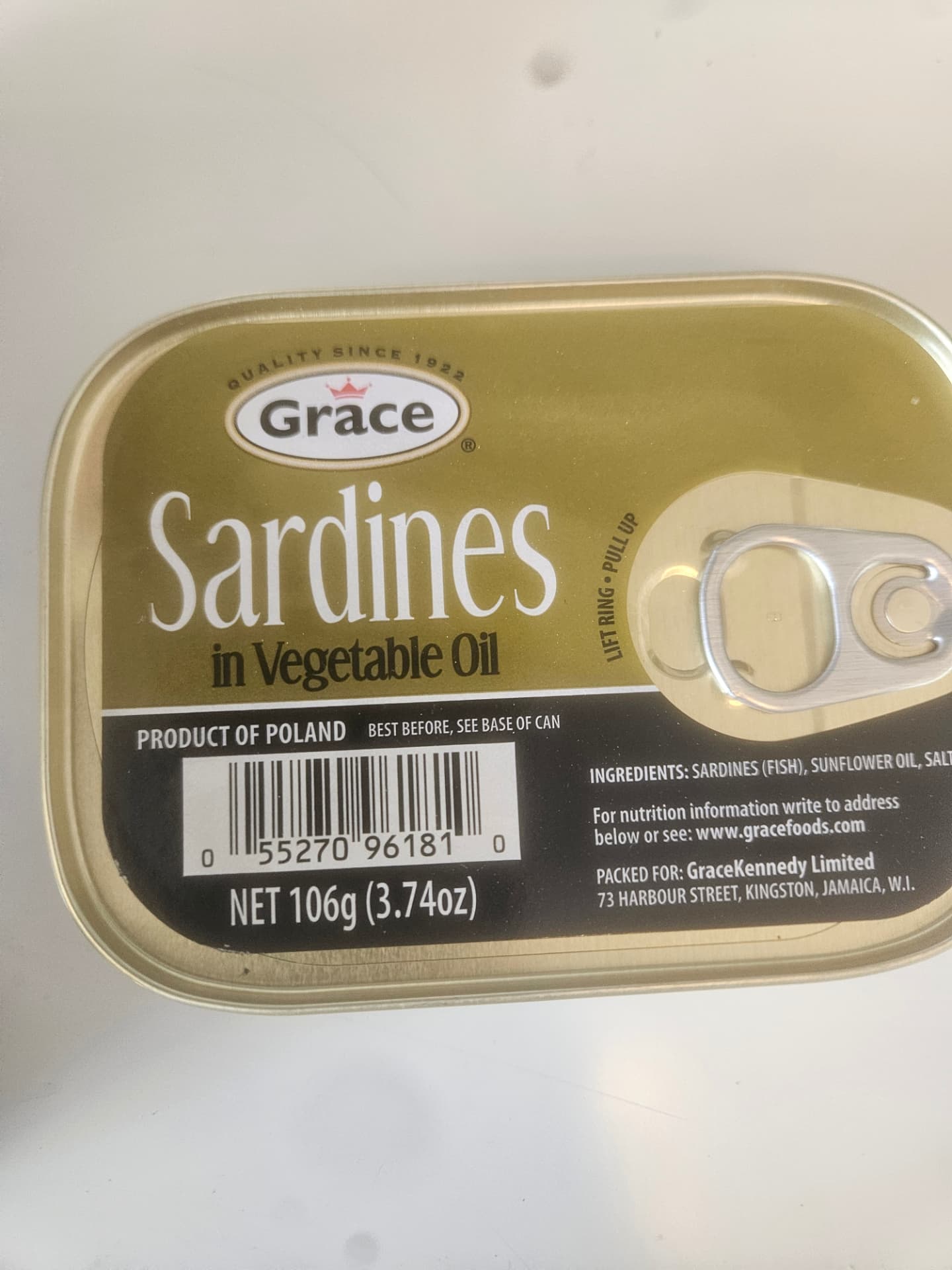 Grace Sardines in Vegetable Oil 3.74 oz (106 g)