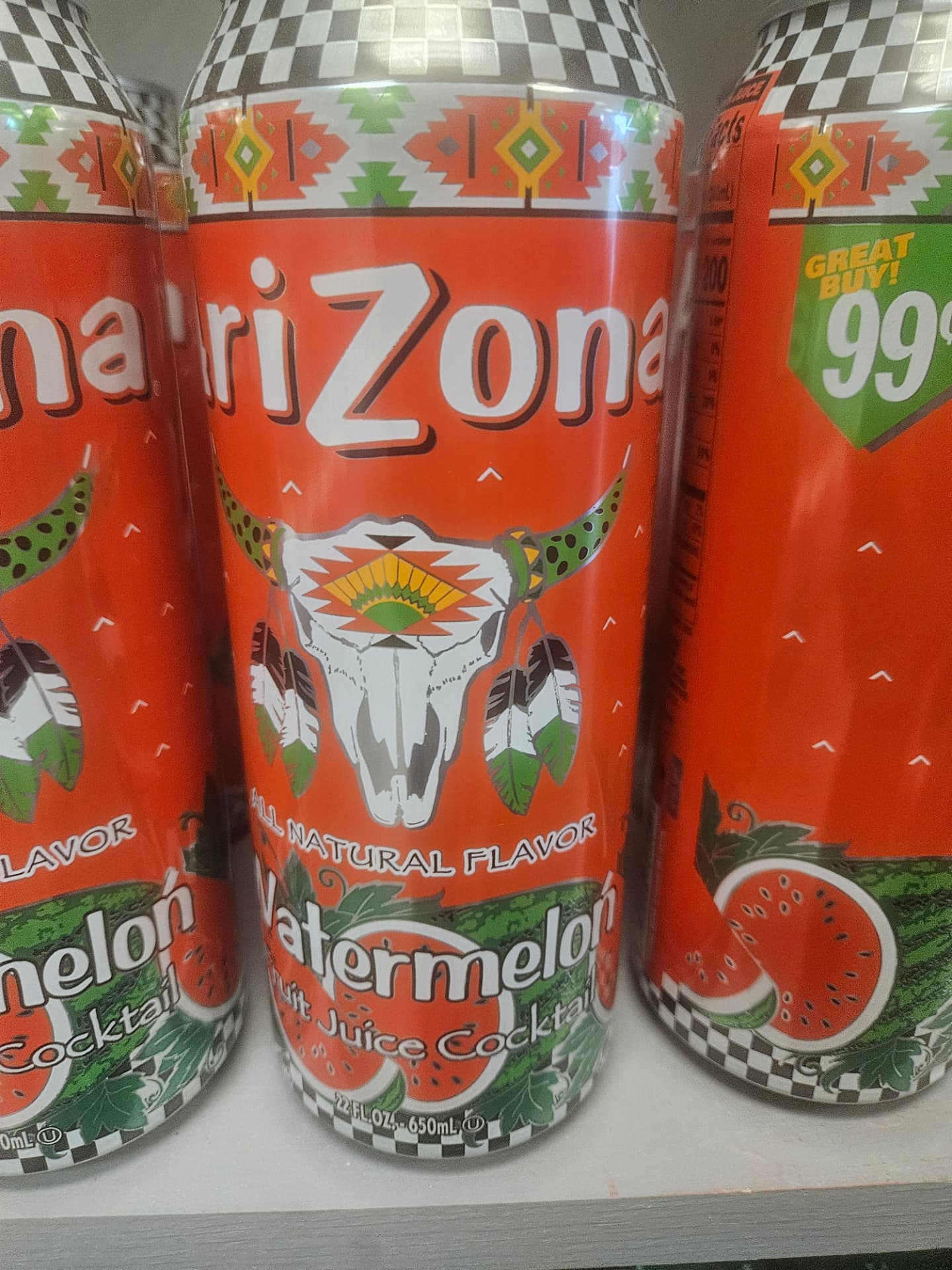 AriZona Watermelon Fruit Juice Cocktail 22 fl oz (650 ml)