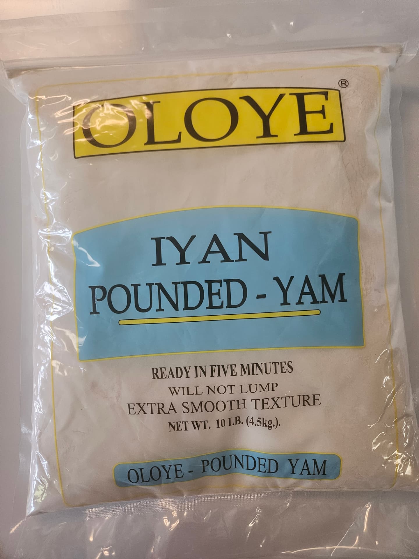 Oloye Iyan Pounded Yam Bulk Bag 10 lb (4.5 kg)