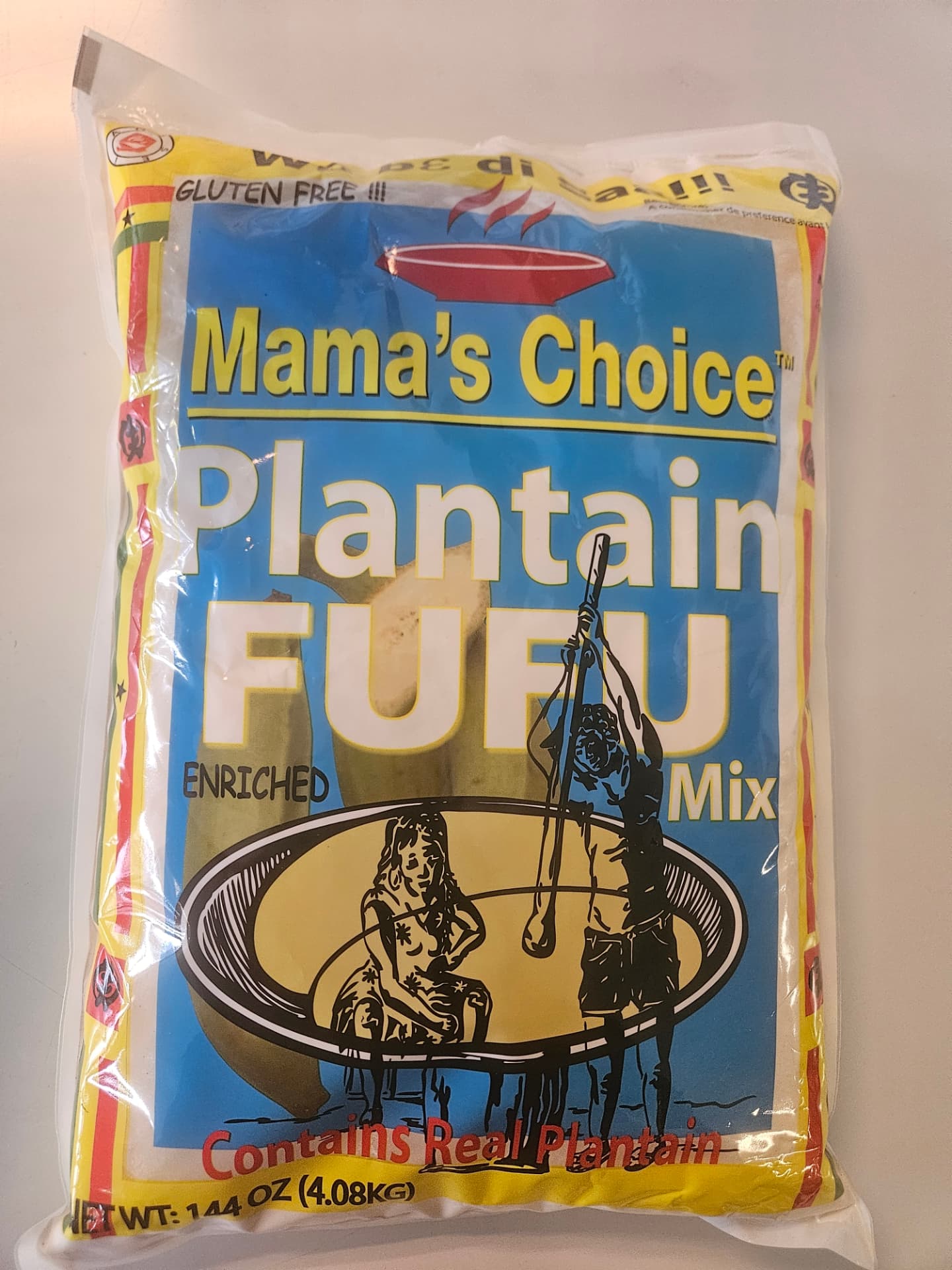 Mama's Choice Plantain Fufu Mix Family Bag 144 oz (4.08 kg)